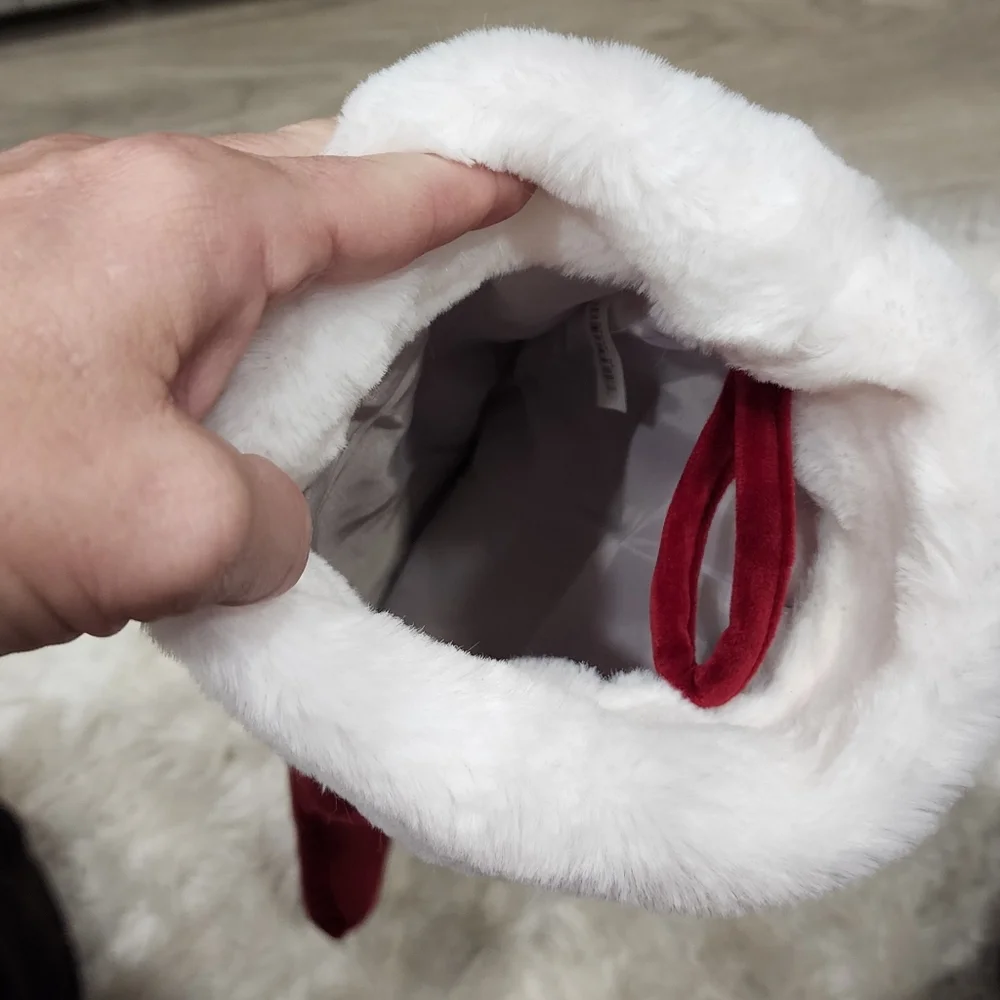 Christmas Stocking with White Embroidered "M" - Picture 5 of 8
